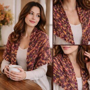 Handmade Shawlette – Manos del Uruguay Merino Silk Blend Yarn